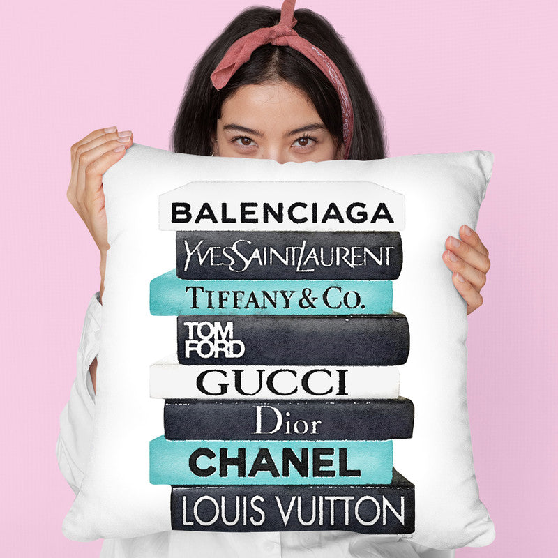 Black Louis Vuitton Throw Pillow