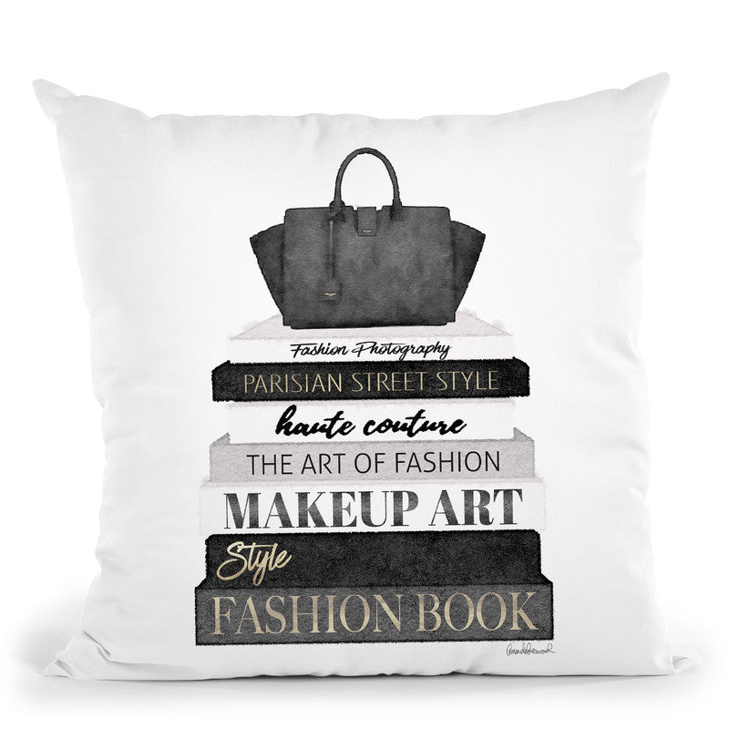 Tall Fashion Books Black And Gold Throw Pillow By Amanda Greenwood – All  About Vibe