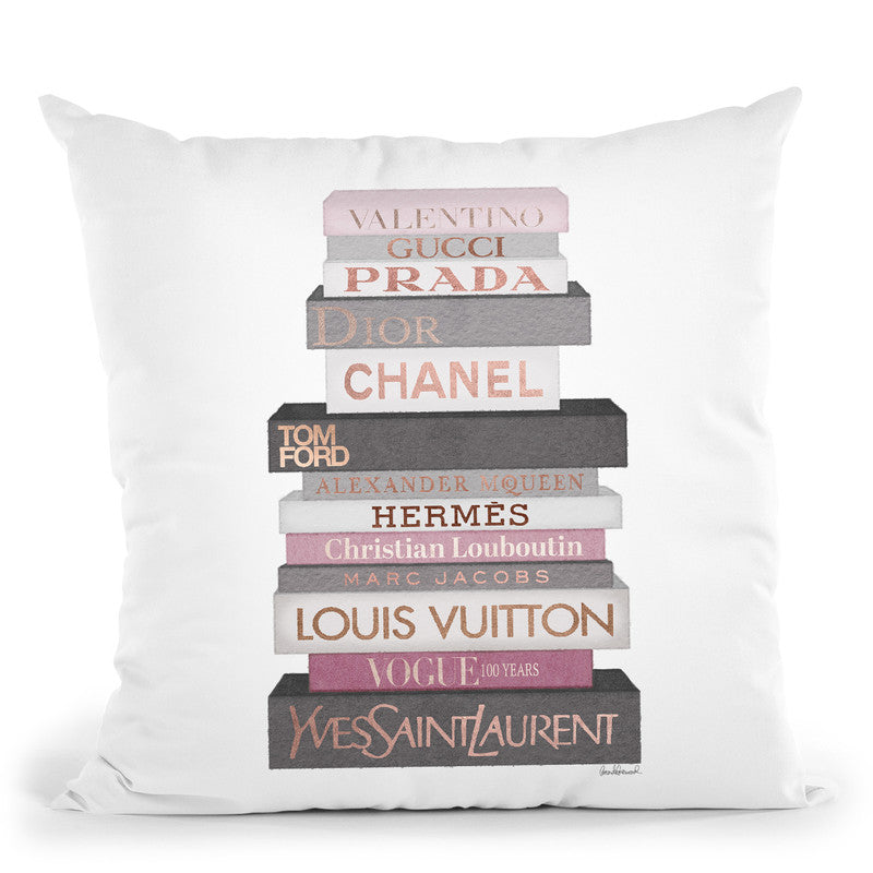  Stupell Industries Pink Fashion Book Stack Flowers Design by  Amanda Greenwood Throw Pillow, 18 x 18 : Home & Kitchen