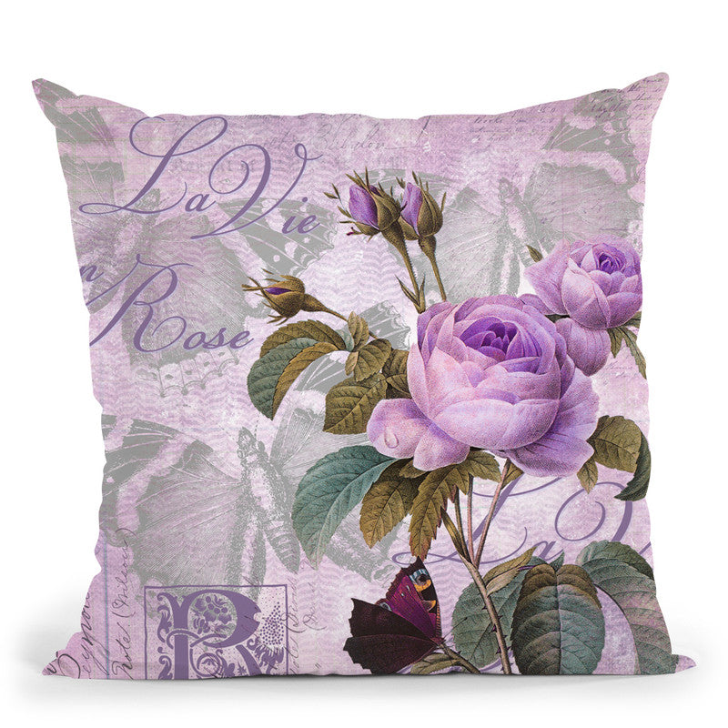 Blush Fashion Books On Pink Flower Wall Throw Pillow By Amanda