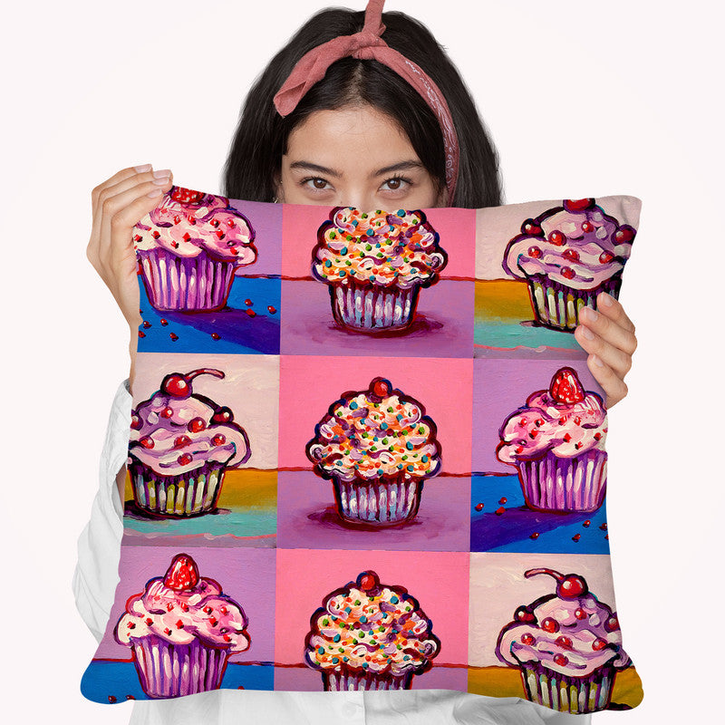 Cupcake Violet Throw Pillow By All About Vibe