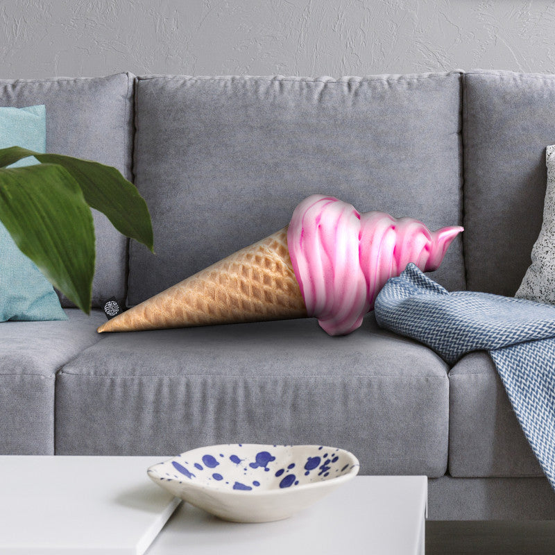 Ice Cream Cone Pink Throw Pillow By All About Vibe