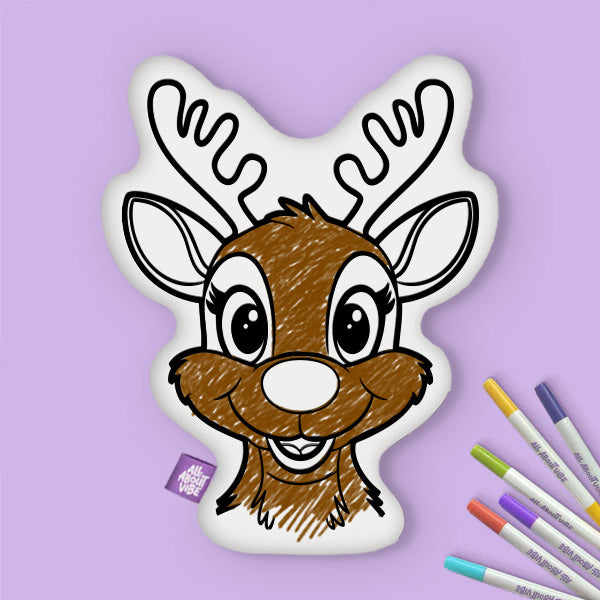 Christmas Color Your Own Reindeer Pillow