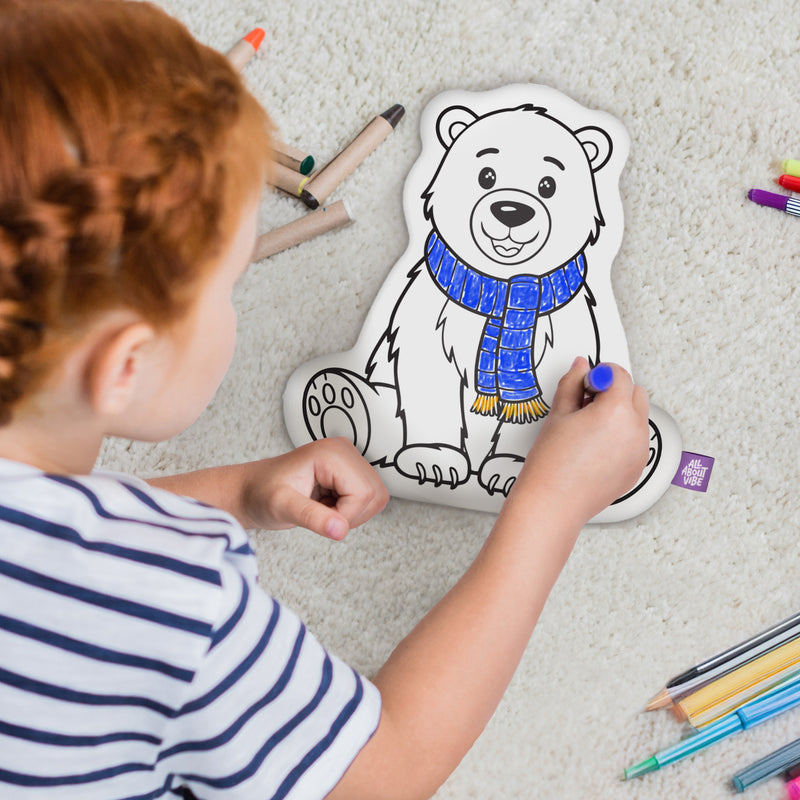 Christmas Color Your Own Polar Bear Pillow