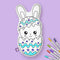 Easter Egg Bunny Coloring Pillow