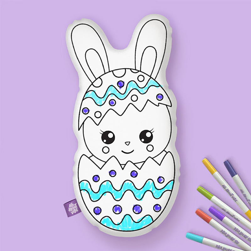 Easter Egg Bunny Coloring Pillow