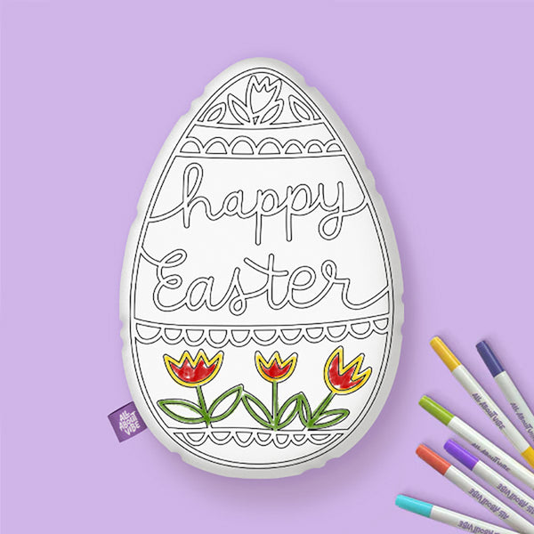 Happy Easter Egg Coloring Pillow