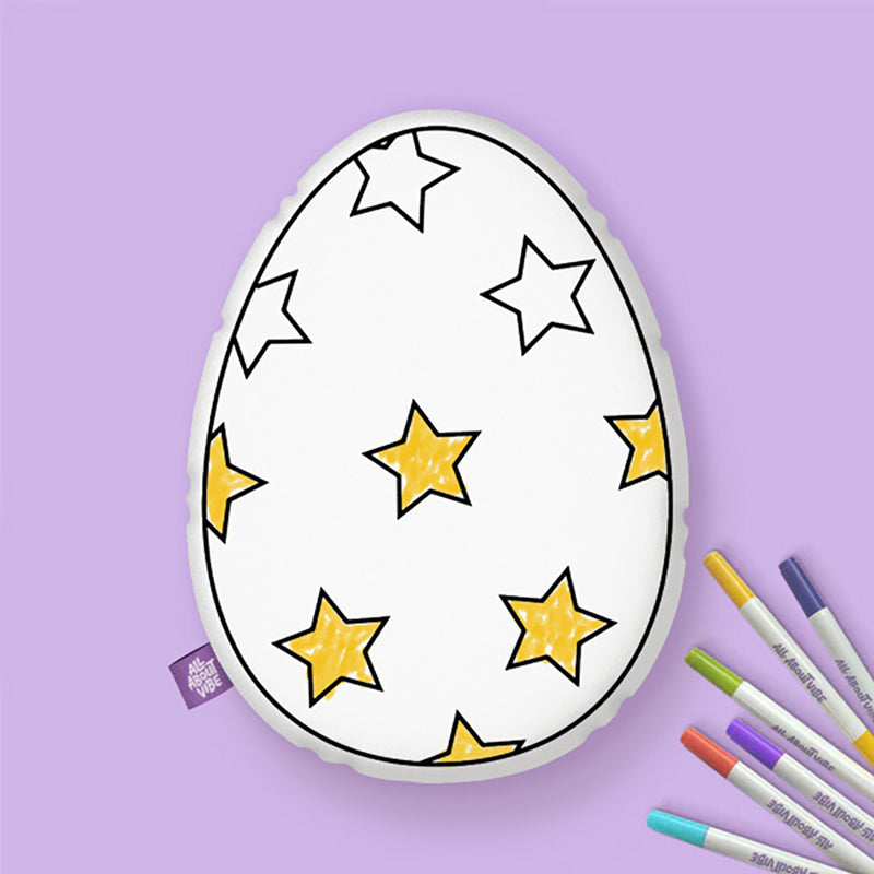 Starry Easter Egg Coloring Pillow