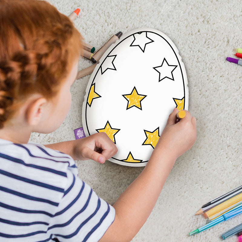 Starry Easter Egg Coloring Pillow