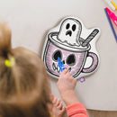 10" Halloween Ghost in a Mug Coloring Pillow