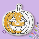 10" Halloween Jack-o’-Lantern Coloring Pillow