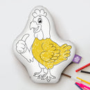 10" Chicken Coloring Pillow