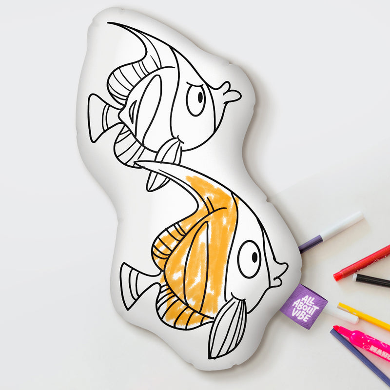 10" Fish Coloring Pillow