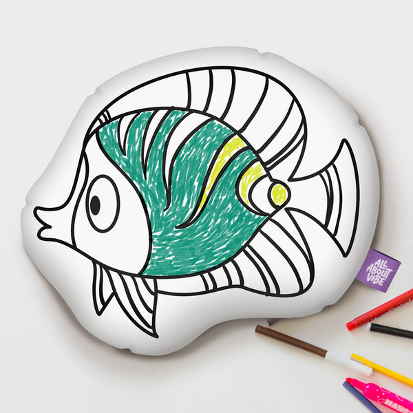 10" Fish II Coloring Pillow