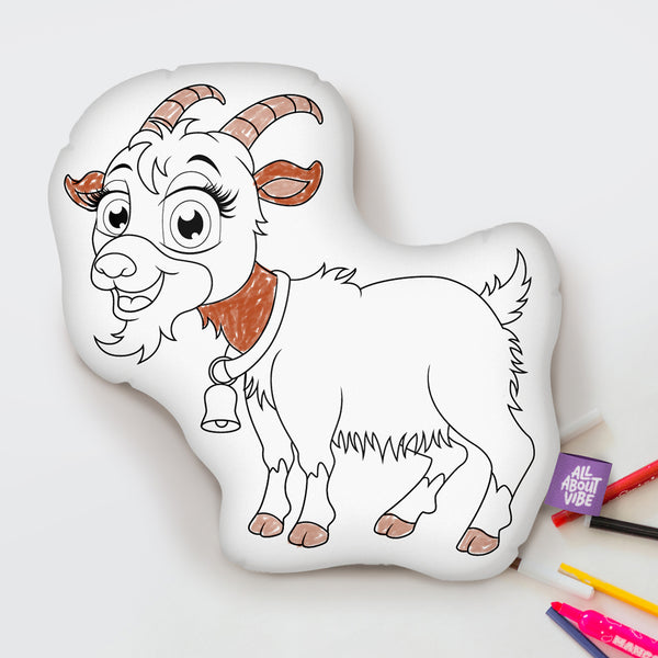 10" Goat Coloring Pillow