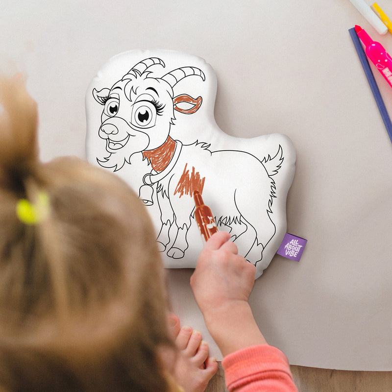 10" Goat Coloring Pillow