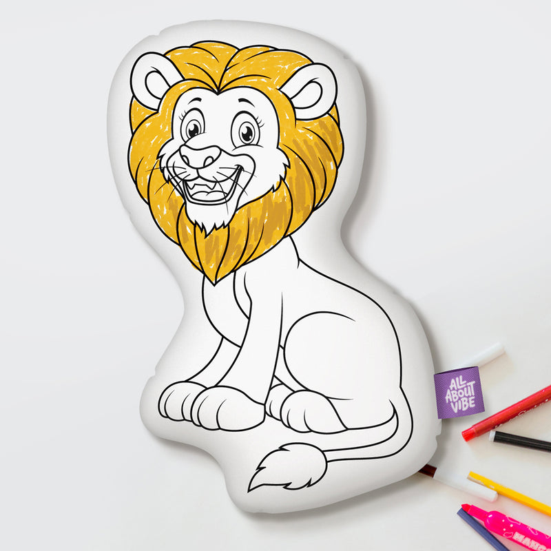 10" Lion Coloring Pillow