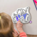 10" Little Tractor Coloring Pillow