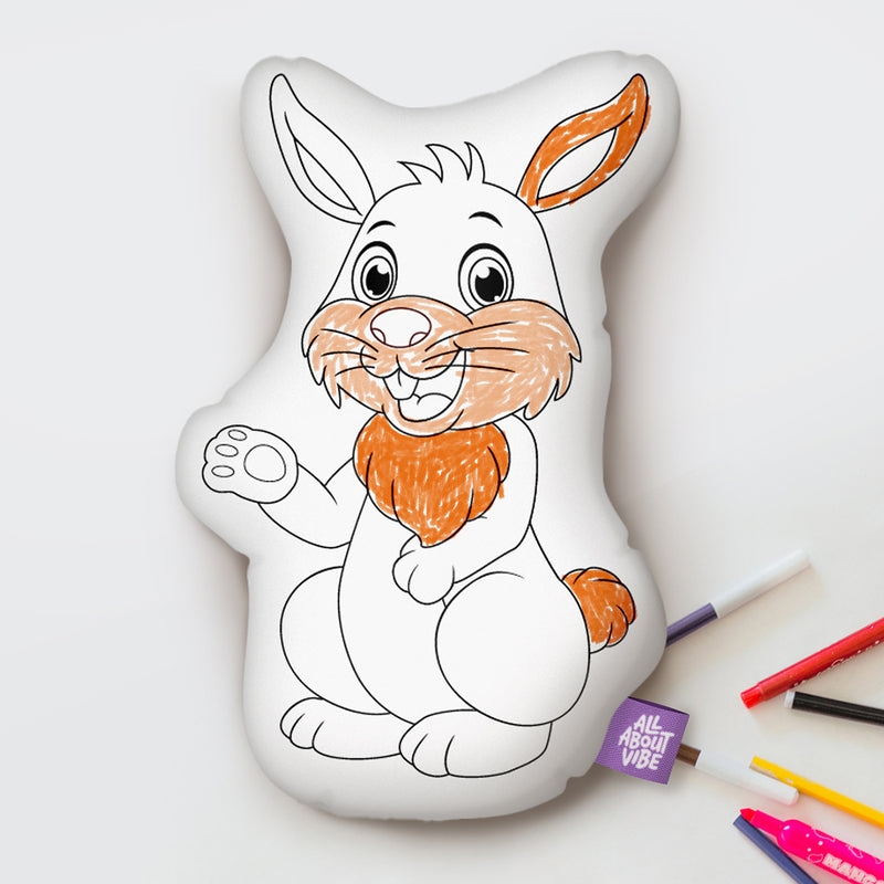 10" Rabbit Coloring Pillow