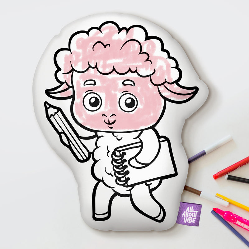 10" Sheep Coloring Pillow