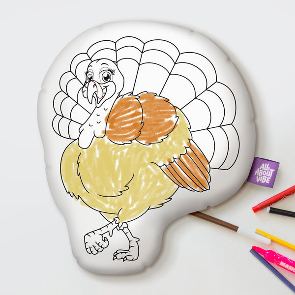 10" Turkey Coloring Pillow