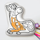 10" Cute Giraffe Coloring Pillow