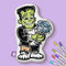 10" Halloween Frankenstein Coloring Pillow