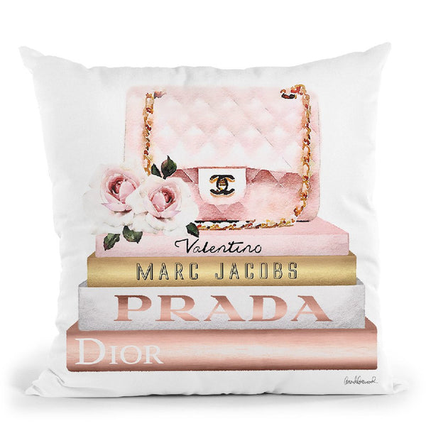 Tall Watercolor Books, Pink And Grey With Background Throw Pillow By A –  All About Vibe