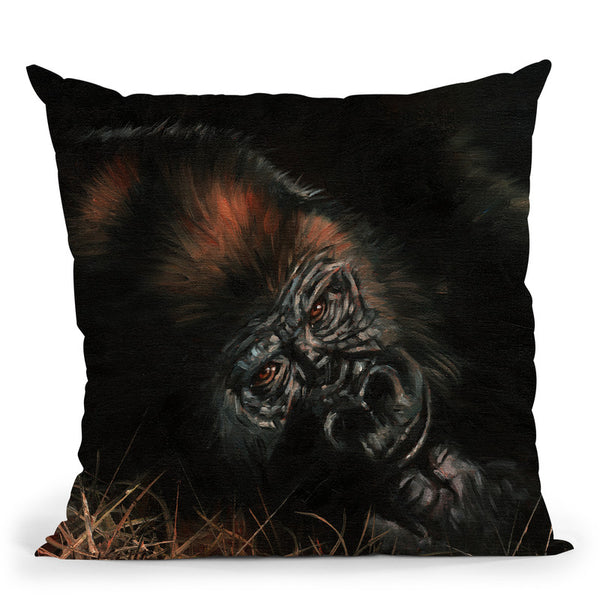 Gorilla Thinking Throw Pillow By David Stribbling – All About Vibe