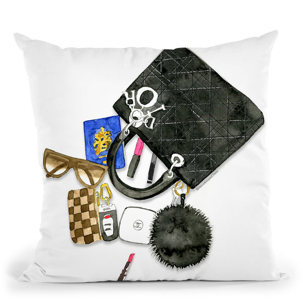 Lv Bag Throw Pillow By Mercedes Lopez Charro