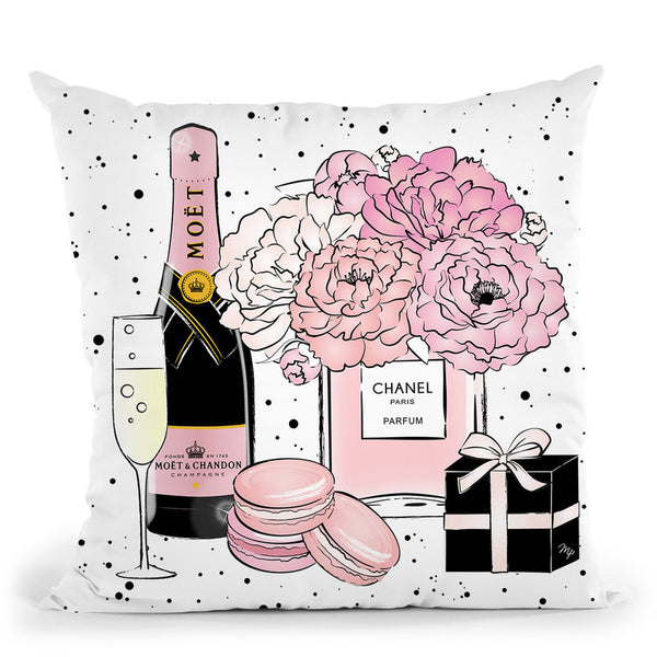 Lv Champagne Throw Pillow By Martina Pavlova – All About Vibe