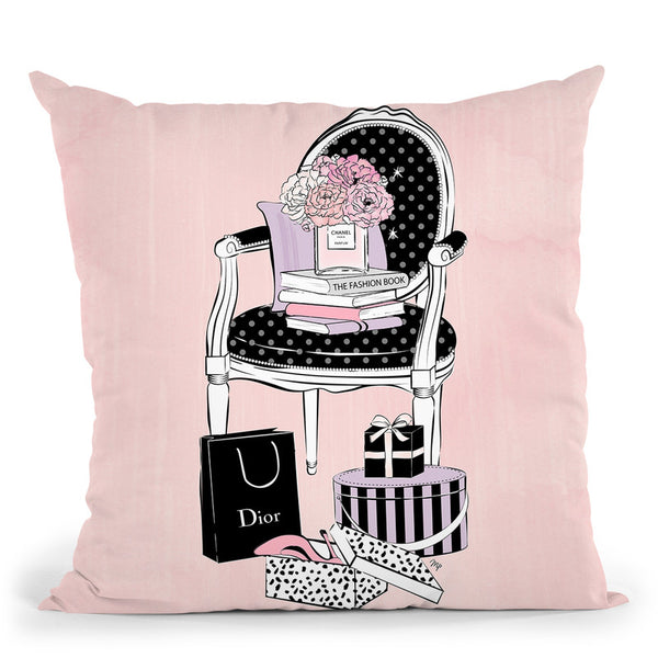 Tall Book Stack Blush Pink Black Bow Shoes Red Sole Throw Pillow By Am –  All About Vibe