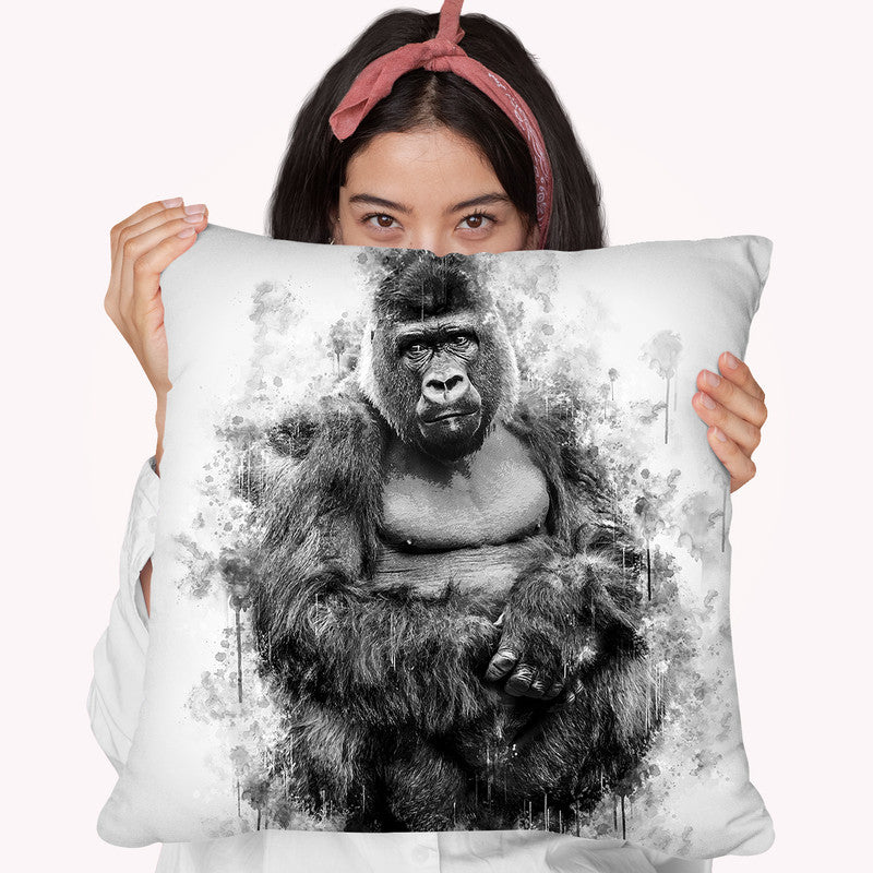 Gorilla Says Throw Pillow